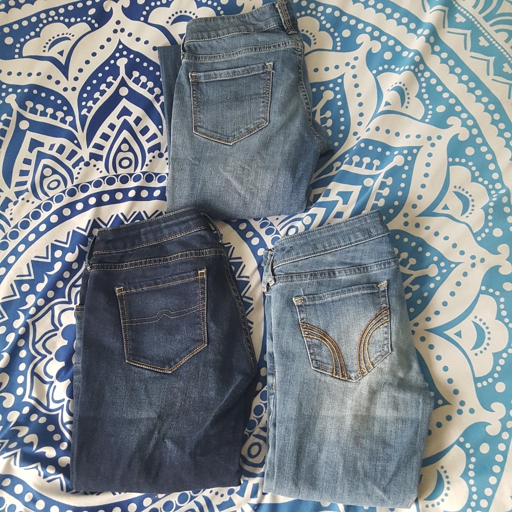 3 pairs of long skinny jeans